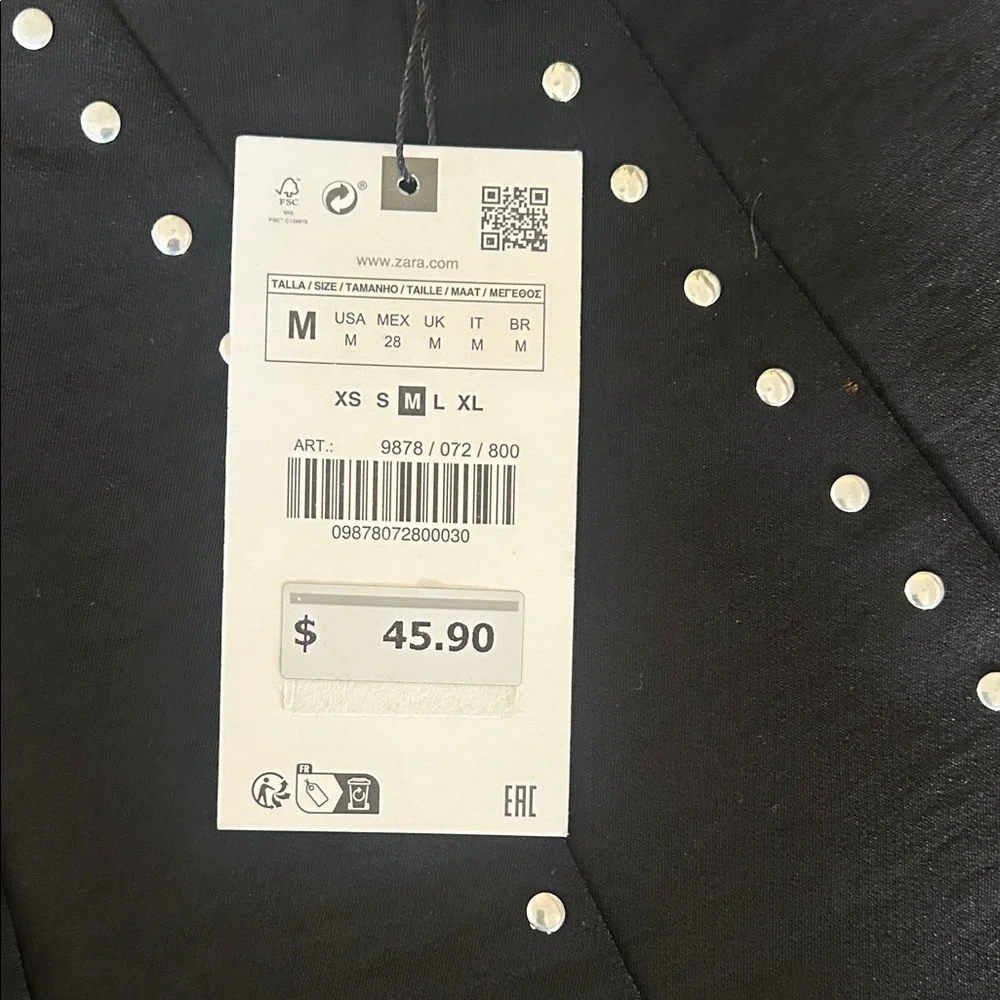 Zara Black Studded Circle Skirt - Picture 3 of 8
